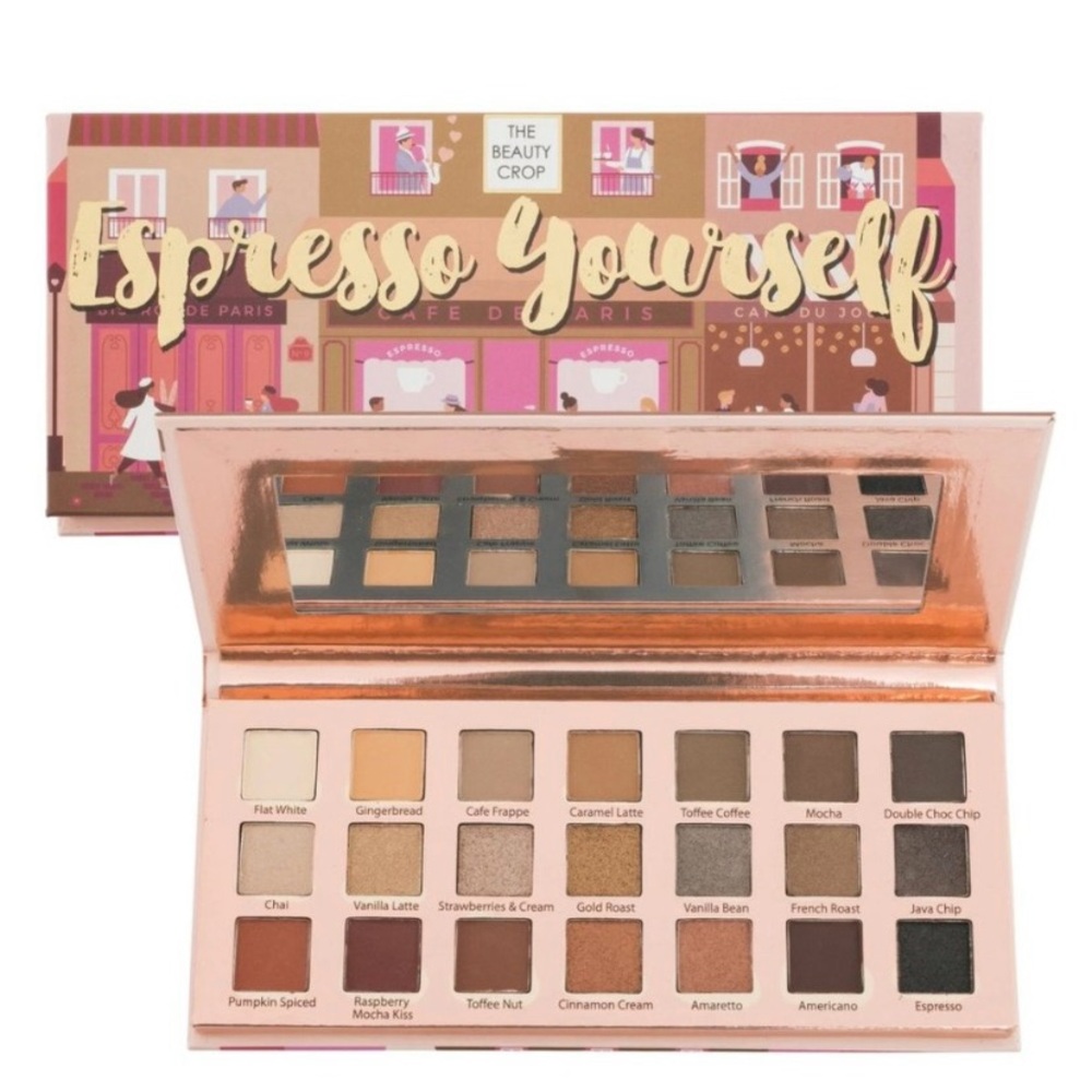 NIB The Beauty Crop Espresso Yourself Eyeshadow Palette - Rich Browns and Golds